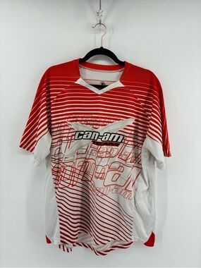 Can Am BRP Men's Red and White Performance Shirt